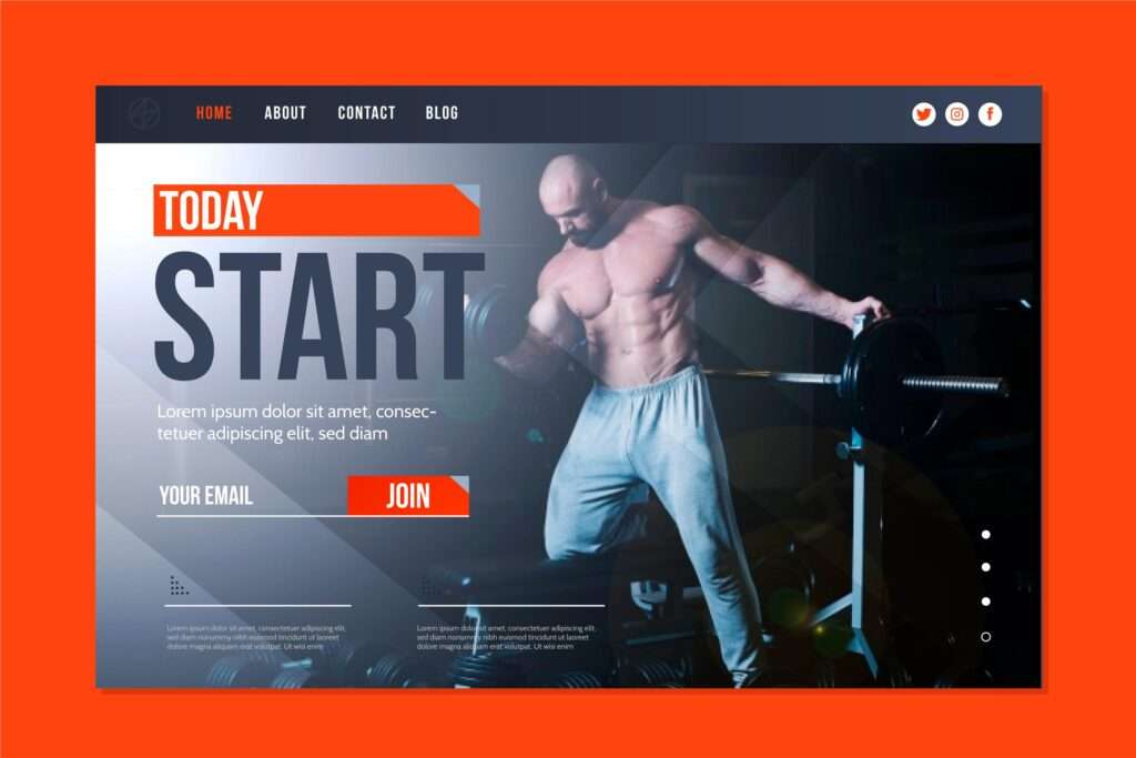 Sport website landing page template design
